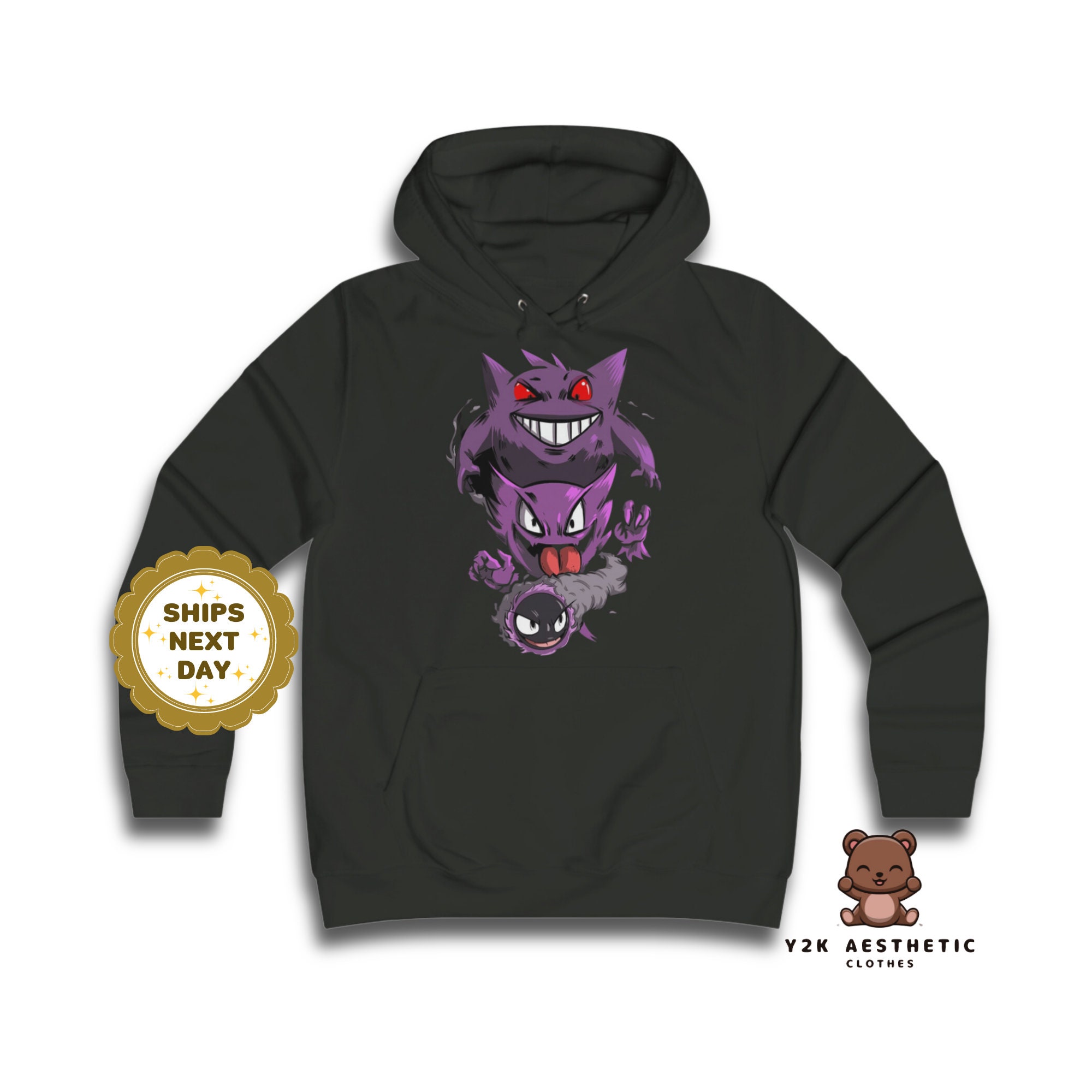 Y2K Mystic Shadow Gengar Hoodie - Anime Ghostly Style