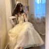 Y2K Off-white Princess Dress Pearlescent Lolita Fairy Prom Dress