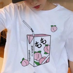 Y2K Peach Milk Harajuku Kawaii Anime Shirt