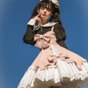 Y2K Pink Lolita Ruffle Party Costume Dress