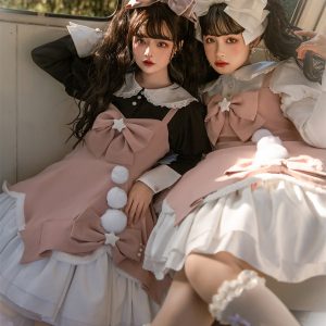 Y2K Pink Lolita Ruffle Party Costume Dress