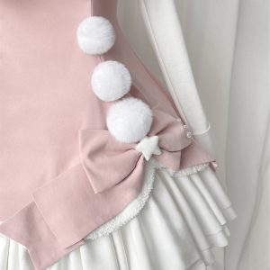 Y2K Pink Lolita Ruffle Party Costume Dress