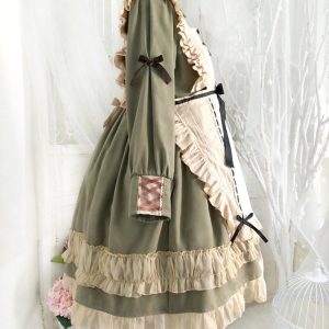 Y2K Princess Dress with Long Sleeves and Lace Bow