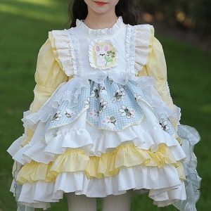 Y2K Princess Kids Dress with Long Sleeves