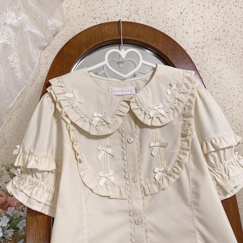 Y2K Princess Lolita Blouse with Lace Angel Ruffle