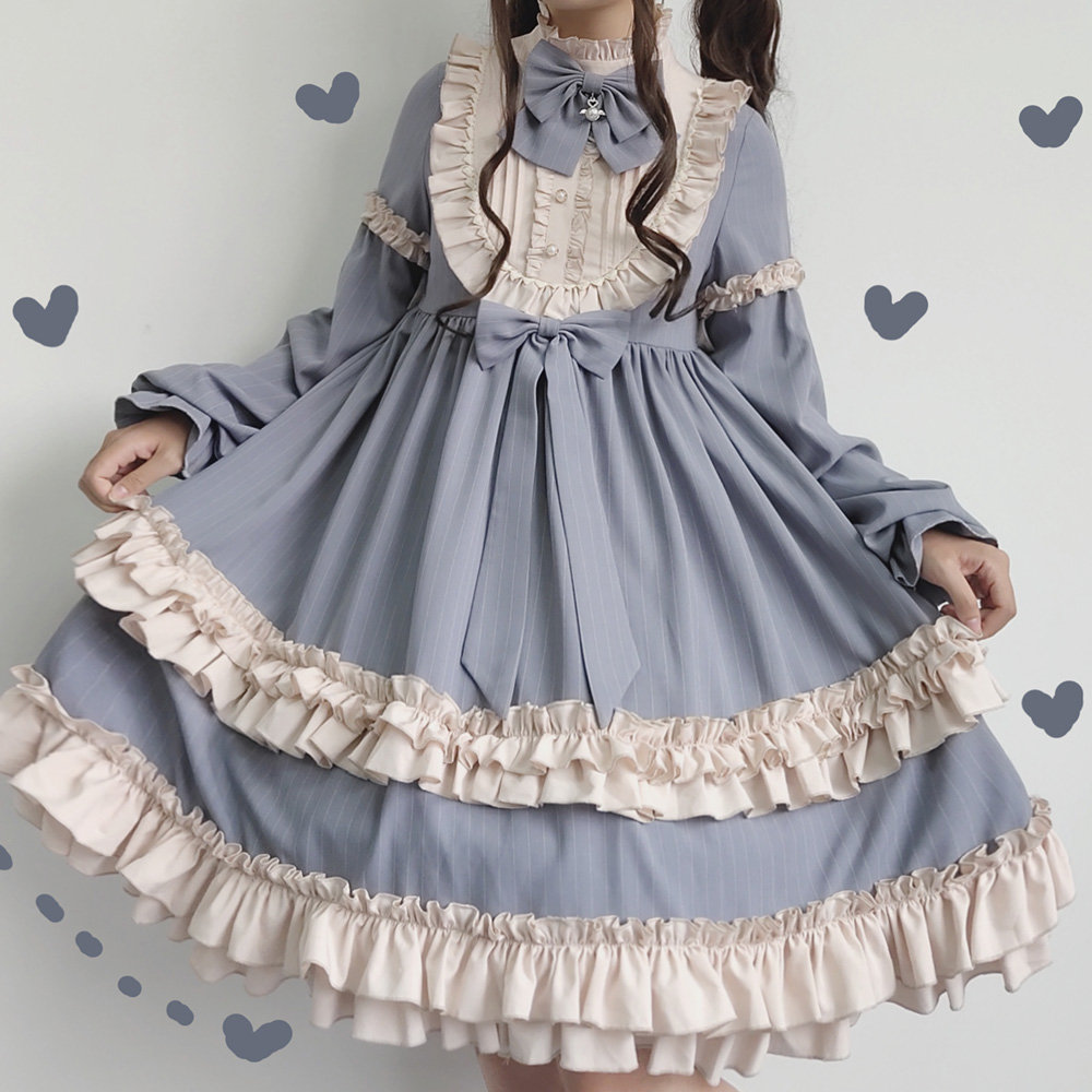 Y2K Puff Sleeve Gothic Lolita Dress