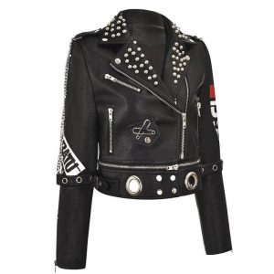 Y2K Punk Metal Rivet Zipper Jacket