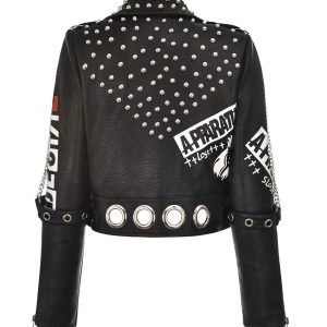 Y2K Punk Metal Rivet Zipper Jacket