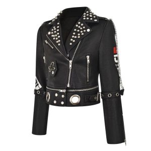 Y2K Punk Metal Rivet Zipper Jacket