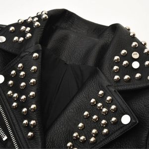 Y2K Punk Metal Rivet Zipper Jacket