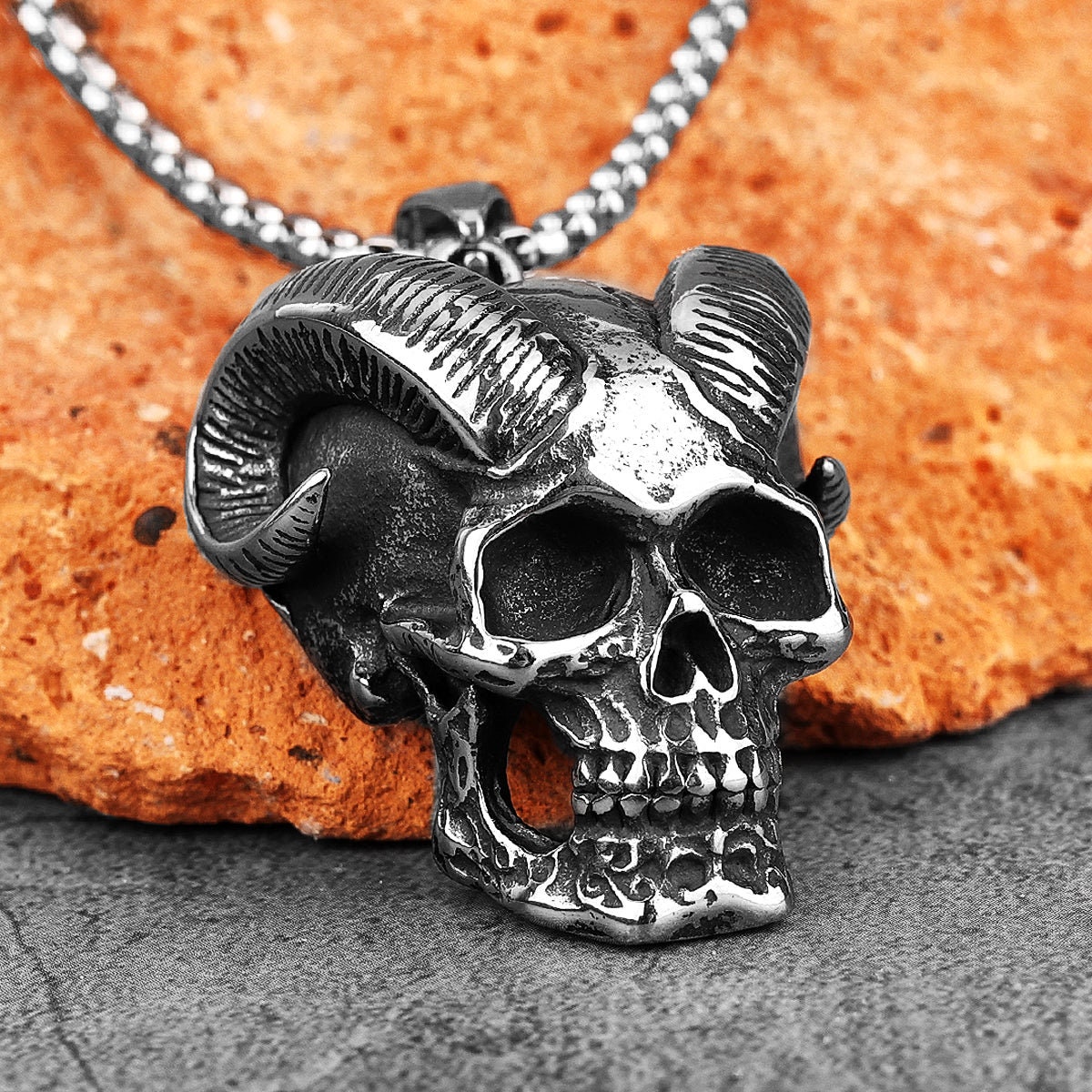 Y2K Punk Satanic Baphomet Demon Necklace Pendant