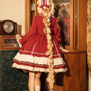 Y2K Red Bowknot Princess Party Costume Dress