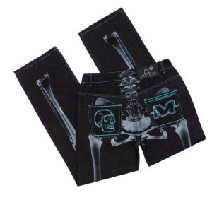 Y2K Retro Skull Embroidery Baggy Denim Pant