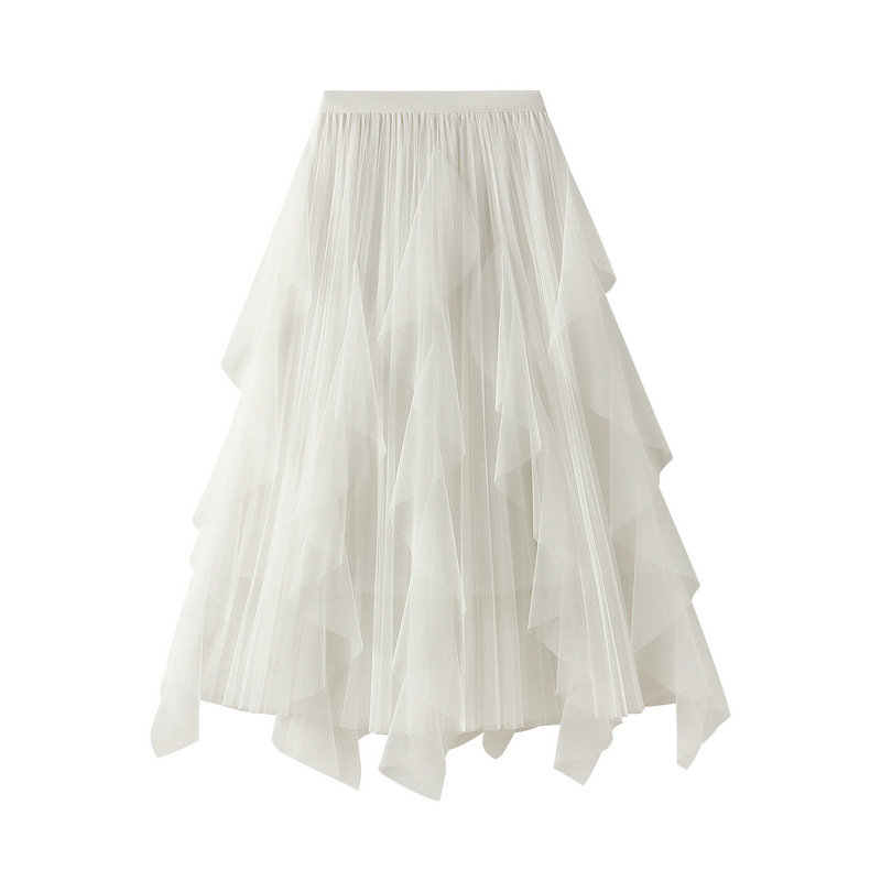 Y2K Ruffle Maxi Tulle Skirt for Women