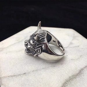 Y2K Satanic Hannya Demonic Metal Ring