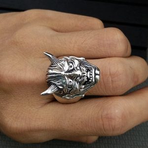 Y2K Satanic Hannya Demonic Metal Ring