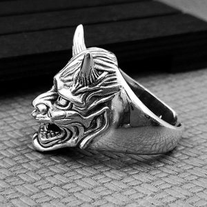 Y2K Satanic Hannya Demonic Metal Ring