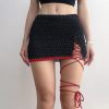 Y2K Sexy Crochet Lace-up Mini Skirt