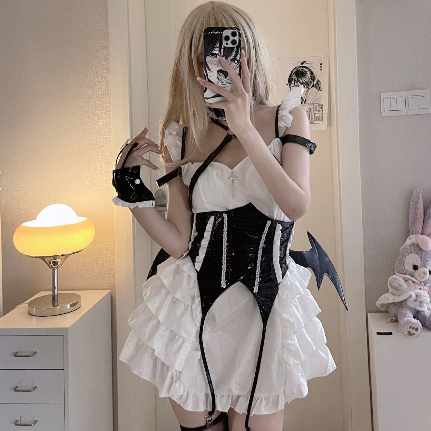 Y2K Sexy Maid Cosplay Costume Lace Seduction Nightdress