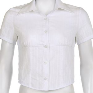 Y2K Sexy See Through Blouses for Women