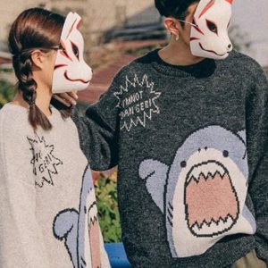 Y2K Shark Sweat Turtleneck Harajuku Aesthetic Sweatshirt