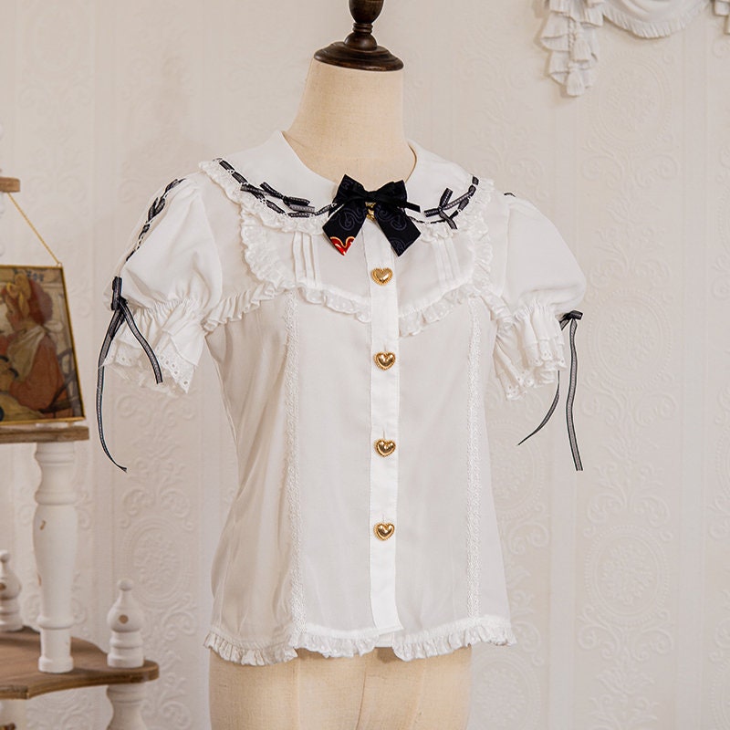 Y2K Short Sleeve Kawaii Bow Lolita Shirts