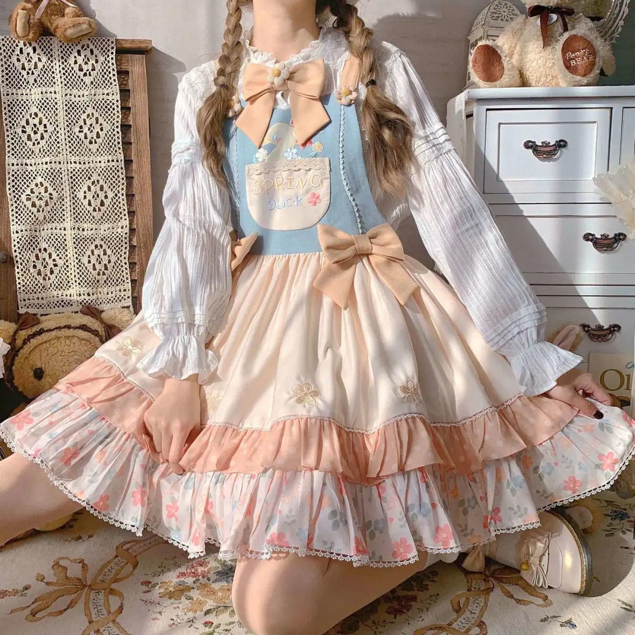 Y2K Sleeveless Lolita Dress with Bow - Princess Fashion