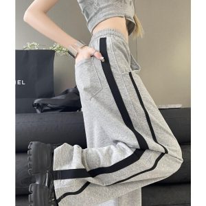 Y2K Striped Oversized Sports Sweatpants