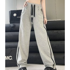 Y2K Striped Oversized Sports Sweatpants