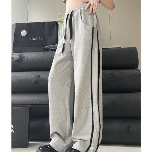 Y2K Striped Oversized Sports Sweatpants