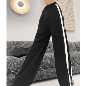 Y2K Striped Oversized Sports Sweatpants