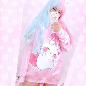 Y2K Sweatheart Angel Bunny Unisex Sweatshirt