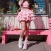Y2K Sweet Skirt - Streetwear Pink White Lolita Shorts