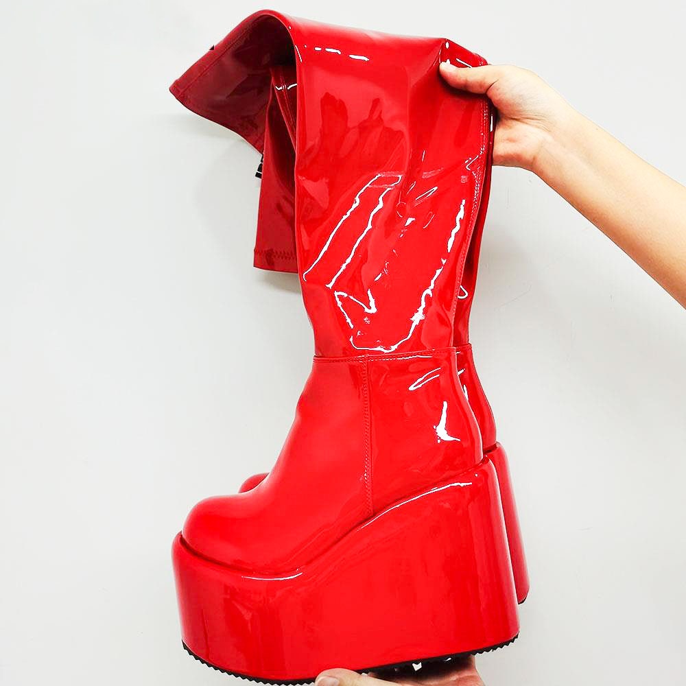 Y2K Unisex Over the Knee Boots - Doll Stovepipe Lolita Style