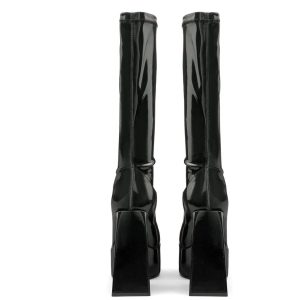 Y2K Unisex Super High Heel Zip Knee Boots