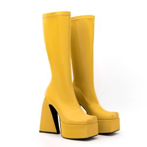 Y2K Unisex Super High Heel Zip Knee Boots