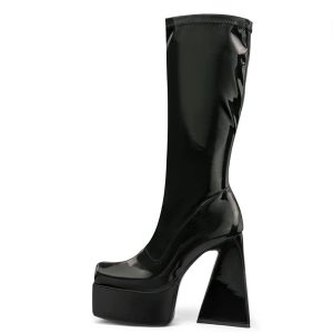 Y2K Unisex Super High Heel Zip Knee Boots