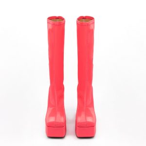 Y2K Unisex Super High Heel Zip Knee Boots