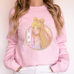 Y2K Usagi Japanese Letters Kawaii Sweatshirt - Magical Anime Girl Aesthetic