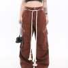 Y2K Vintage Brown Cargo Pants - Women's Parachute Streetwear