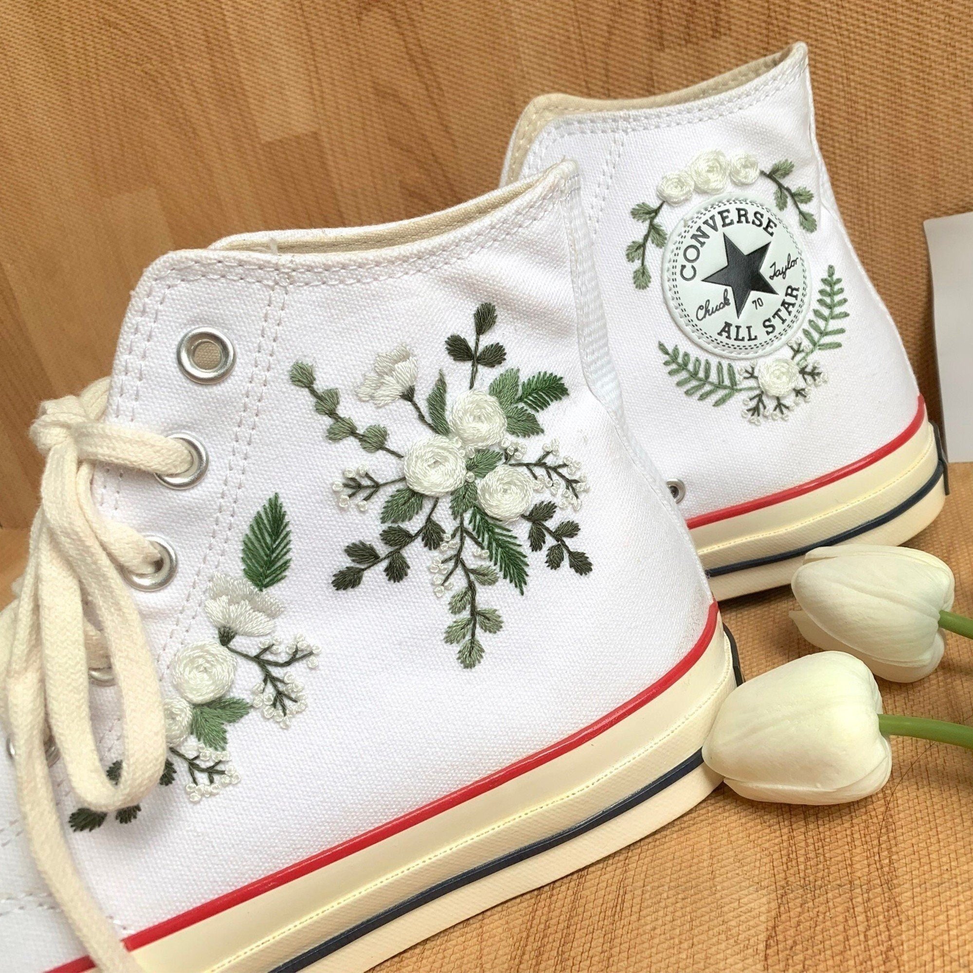 Y2K Wedding Converse Shoes - Customized Date Embroidered