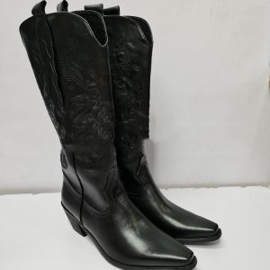 Y2K Western Cowboy Boots - White & Black