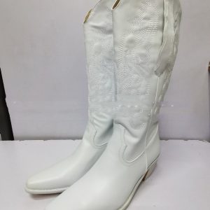 Y2K Western Cowboy Boots - White & Black