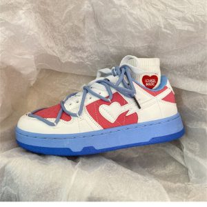 Y2K White Bapesta Platform Sneakers