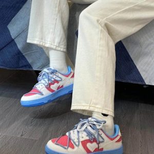 Y2K White Bapesta Platform Sneakers