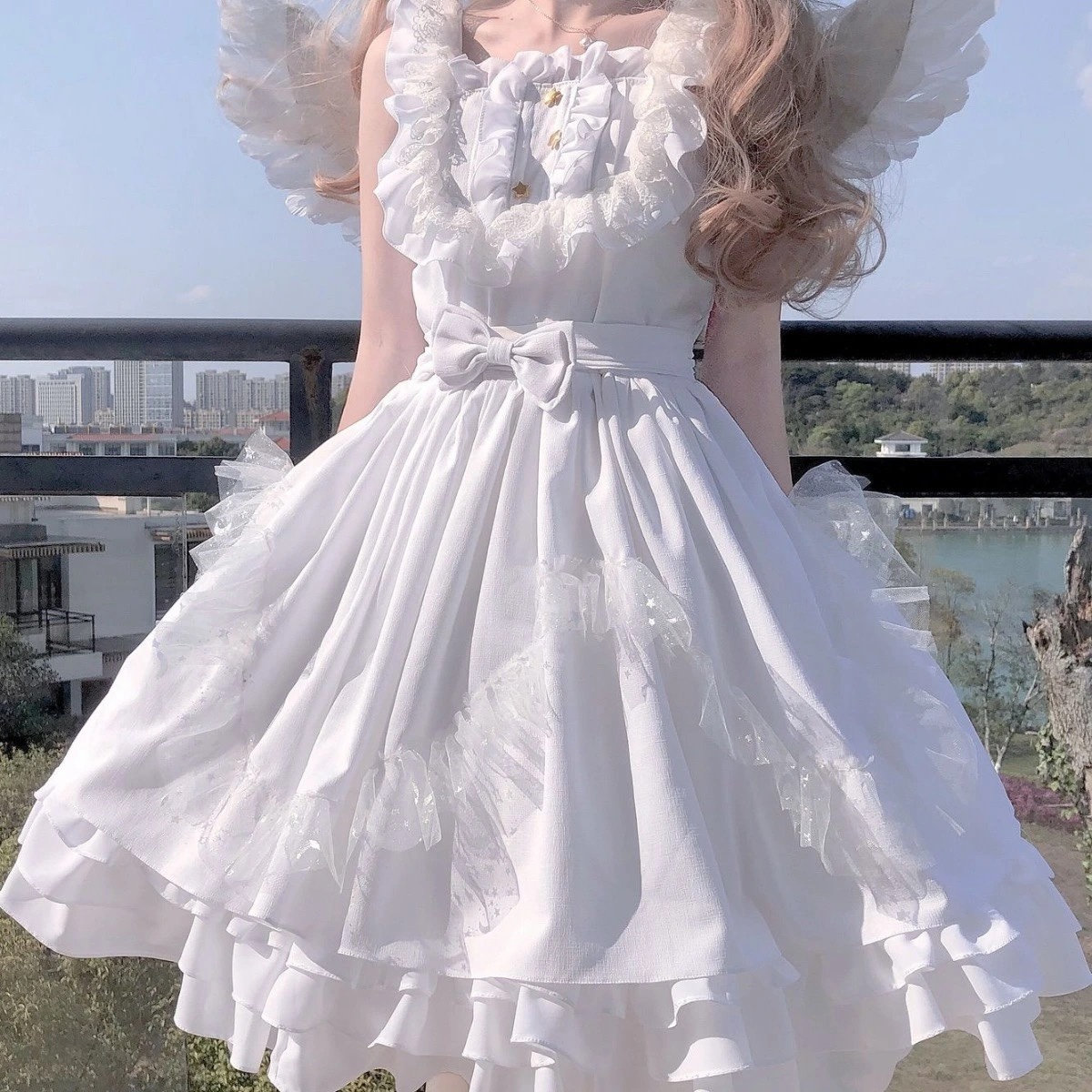 Y2K White Lolita Cosplay Dress - Sleeveless Fairy Fashion