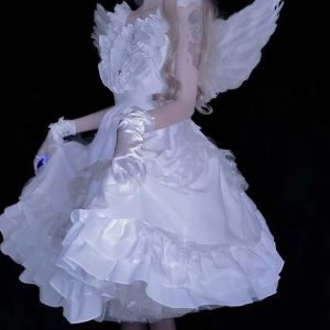 Y2K White Lolita Cosplay Dress - Sleeveless Fairy Fashion