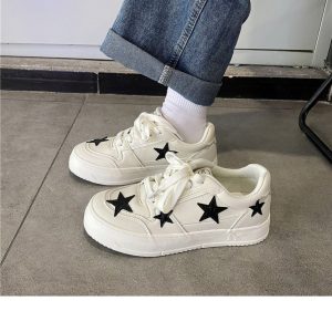 Y2K White Platform Sneakers - Harajuku Kawaii Unisex Adult Shoes