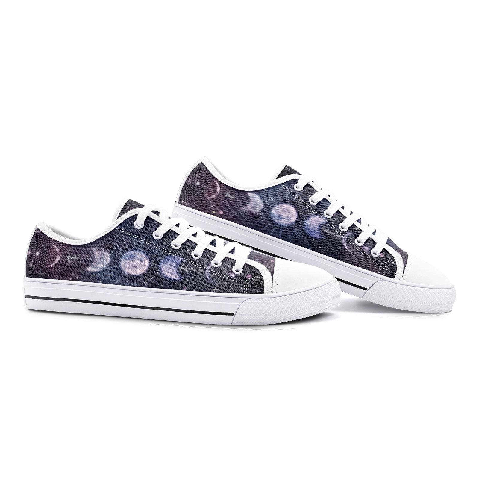 Y2K Wicca Sun Moon Stars Zodiac Canvas Shoes