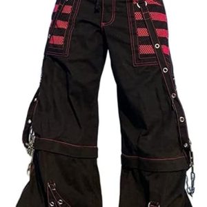 Y2K Wide Leg Patchwork Cargo Pants